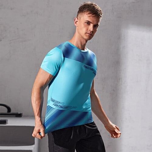 Tee Shirt Men Short Sleeve Sport Running Quick Dry Jogging Fitness Gym Soccer Basketball Jersey Sportswear Male Tshirts