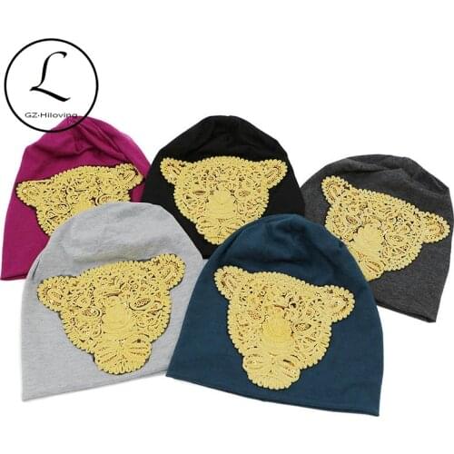 GZHILOVINGL New Arrival 2017 Casual Womens Hip Hop Cotton Summer Spring Beanie Hats Thin Bonnet Cap Lion Skullies Beanies Women