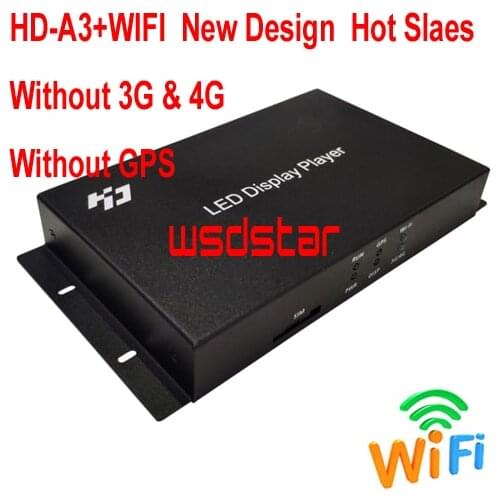 HUIDU HD-A3+WIFI Module HD-A3W USB port full color Async LED controller LED display player box 1024*512 pixel 3pcs/lot