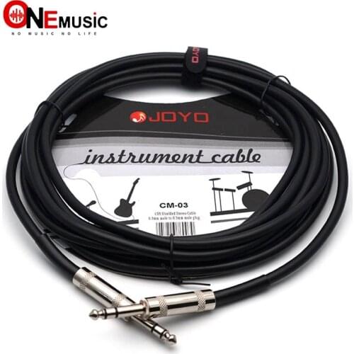 JOYO Instrument Cable CM-03 Shielded Stereo Cable 6.3mm Male to 6.3mm Male plug 15ft Black