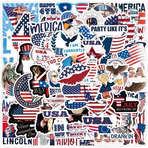 3Set=150PCS American Independence Day Graffiti Sticker Helmet Notebook Scooter Water Cup Waterproof Sticker