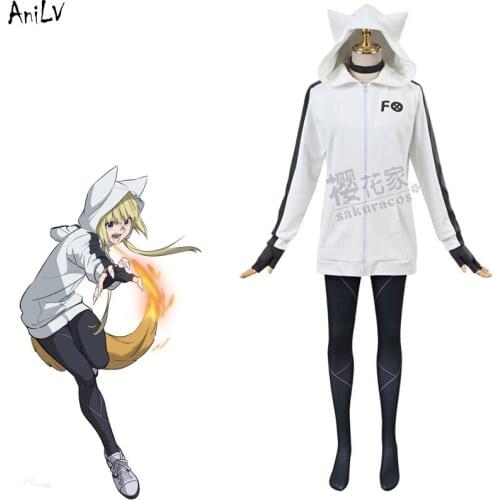 AniLV Japanese Anime Kemono Jihen Kabane Costume Cosplay Uniform Set Top Pants Gloves Clothes for Adult