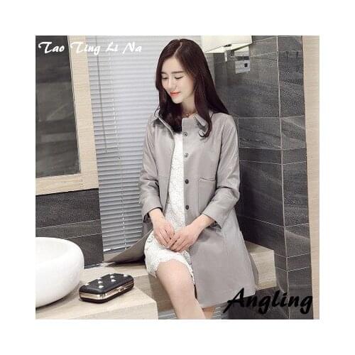 Top brand Spring 2020 Women Genuine Real Sheep Leather Jacket W18 high quality