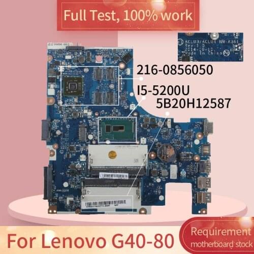 NM-A361 For Lenovo G40-80 SR23Y I5-5200U 216-0856050 DDR3L motherboard Mainboard full test 100% work
