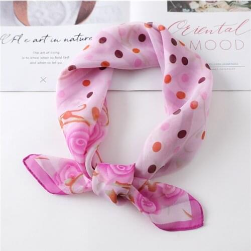 Fashion Women Chiffon Scarf Square Silk Neck Hair Scarves Foulard Female Bandana Lady Elegant Neckerchief Bag Tie Thin Bufanda