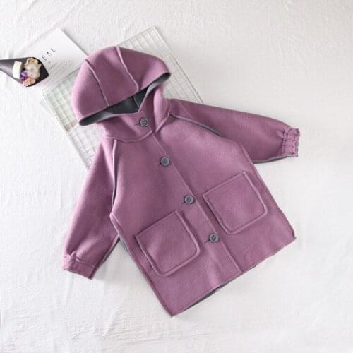 2018 new winter autumn Girls woolen coat childrens woolen coat comfortable cute baby Clothes Children Clothing