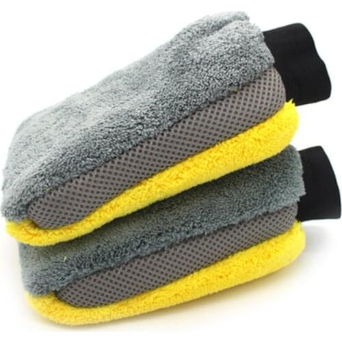 Car Wash Gloves Fine Plush Waterproof Coral Velvet Gloves Car Wash Thick Wipe Cloth Multi-function Car Wash Tool 26 * 17cm