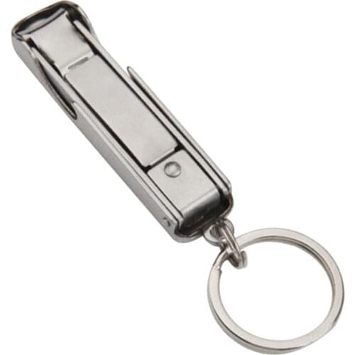 Portable Nail Clippers, Stainless Steel Foldable Nail Cutter with Keyring, Ultra Travel Design