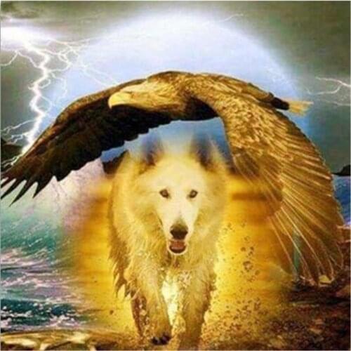 Animal Wolf Eagle Printed 11CT Cross Stitch Patterns Embroidery DMC Threads Handiwork Needlework Sewing Painting Sales Gift