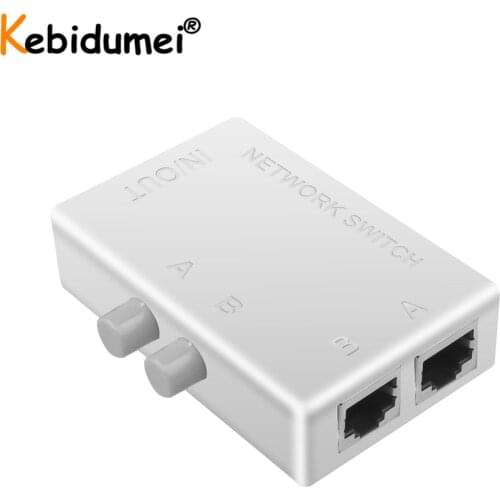 Hot 2 Ports RJ45 LAN Network Switch Selector RJ-45 Ethernet Network Cable Box Switcher Manual Sharing Switch Adapter HUB