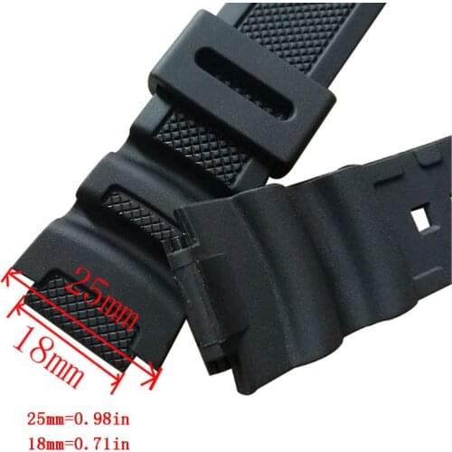 Silicone Watch Strap Steel Buckle Wristband for Ca-sio W-735H W-800 SGW-300H