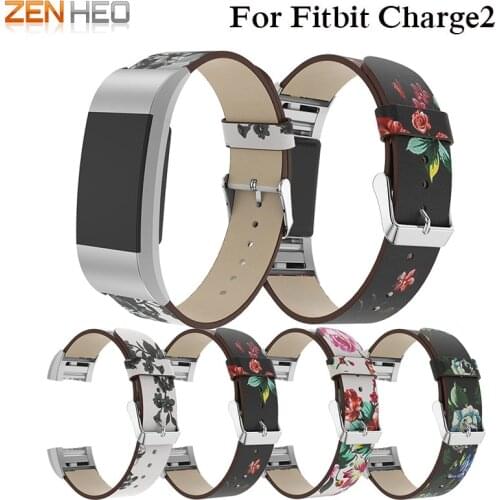 Replacement For Fitbit Charge 2 Bands Leather Straps Band Smart Fitness Watch Printing Bracelet Wrist Strap For Fitbit Charge 2