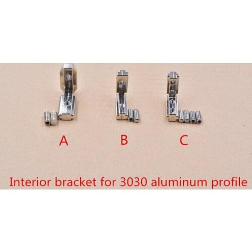 LINK CNC T slot L type 90 degree 3030 aluminum profile Inside bracket corner connector with M5 screw M6 screws 1set