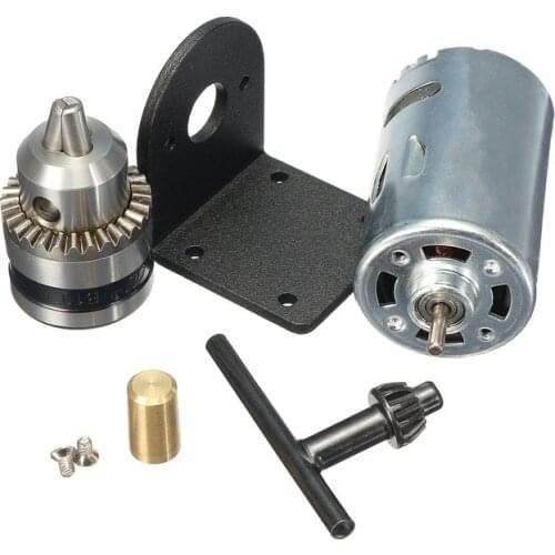Dc 12-36V Lathe Press 555 Motor With Miniature Hand Drill Chuck And Mounting Bracket Dc Motor
