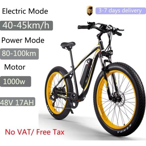 CYSUM 1000W Electric Bicycle M980 Mountain Ebike Mens MTB Fat Tire Snow Bike 48V Motor 17AH 4.0 Fat Tire