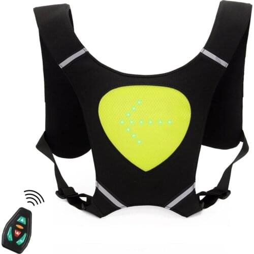 Cycling Bicycle Vest LED Wireless Safety Turn Signal Light Vest for Bicycle Riding Night Warning Backpack Guiding Light