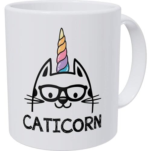 I'm A Caticorn Cat And Glasses Unicorn 11 Ounces Funny Coffee Mug