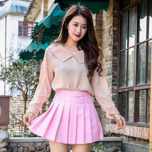 Women Skirt Preppy Style Skirts High Waist Chic Student Mini Pleated Skirt Harajuku Uniforms Girls Dance Lady Zipper Skirt