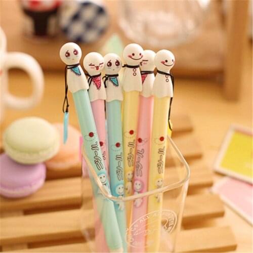 0.38mm Creative Cute Cartoon Plastic Gel Pen Kawaii Sunny Doll Pens For Writing Korean Stationery