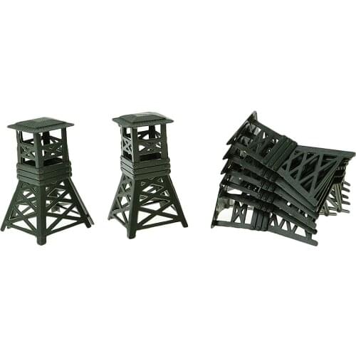 10Pcs Toy Army Plastic Watch Tower Soldier Watchtower for War Game Scenery