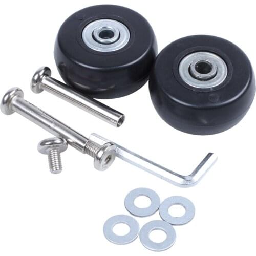 2 Sets of Luggage Suitcase Replacement Wheels Axles Deluxe Repair Tool OD 40mm