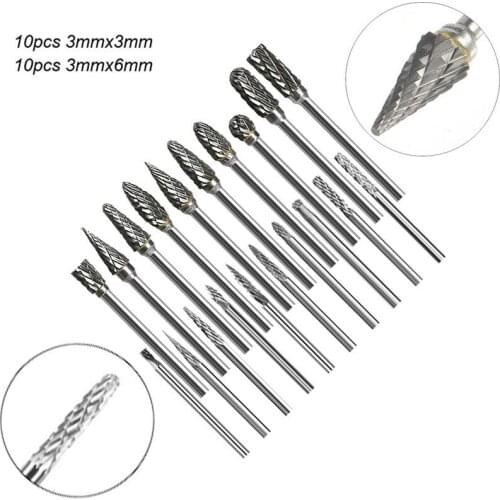 3*6mm Tungsten Carbide Milling Cutter Rotary Tool Metalworking Burr Engraving Abrasive Tools Diamond Grinding Milling Polishing