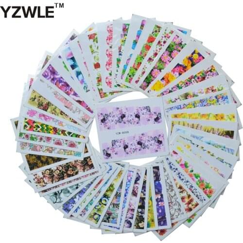 YWK 47 Sheets DIY Decals Nails Art Water Transfer Printing Stickers Accessories For Manicure Salon