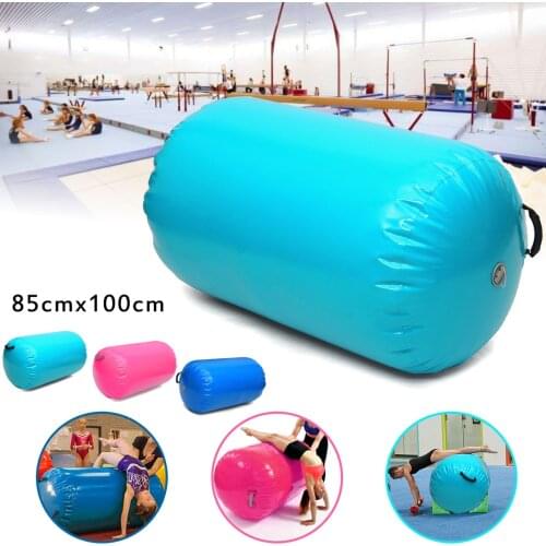 85x100cm Inflatable Air Mat Roller Gymnastics Mat Cylinder Gym Training Sport Fitness Home Exercise Air Barrel