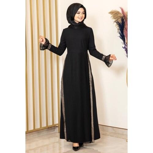 Black colour women abaya. Elegant and quality dress. Muslim dress. New season fashion. Made in Turkey. Kaftan. Caftan