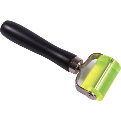 Black Wooden Handle Auto Sound Deadener Application Rubber Roller Clear Green 3.5CM 5CM