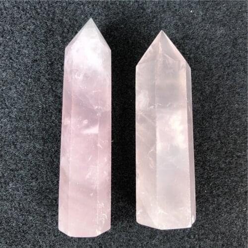 DHX SW amazing natural pink quartz crystal tower wand point reiki healing rose crystal gemstone remove negative energy DIY decor
