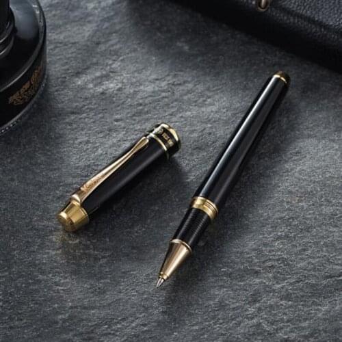 Hero Vintage Roller Ball Pen Metal Brushed Black Business Office School Writing Roller Pen For Best Stationery