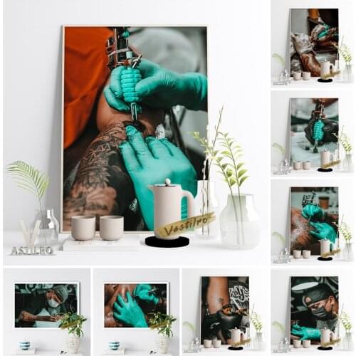 Tattoo Art Poster Totem Beliefs Pattern Print Art Canvas Painting Tattoo Shop Wall Pictures Tattooist Wall Stickers Bar Pub Club