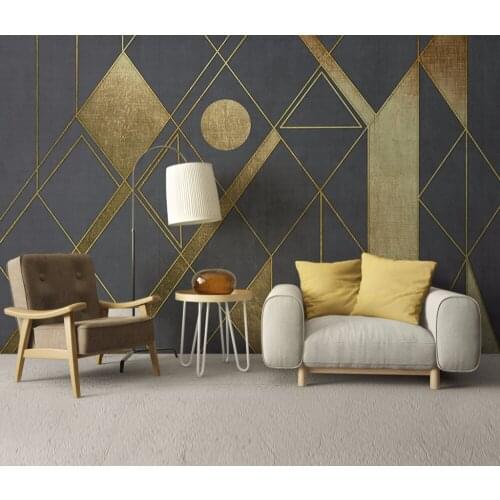 Bacaz Classic Modern Damask Gold Wall Paper geometry Wallpaper Mural Bedroom Sofa TV Background Wall Home Decor 3D wallpaper