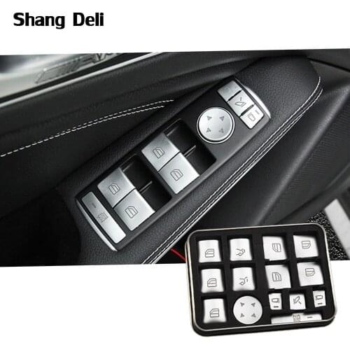 Window Switch Button Patch Trim For Mercedes-Benz C E GLK CLA GLA ML GLE GLS CLS Car