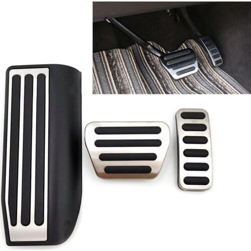 3xMT Auto Gas Brake Pedals Foot Rest Pad Cover Kit For Land Rover Range Rover Sport 2013-2021 Discovery 5 L462 2017-2021 LHD