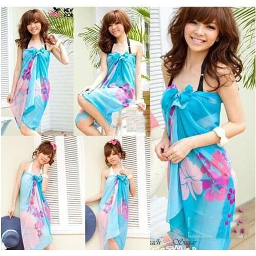 Best quality 20pcs Fashion Bikini Summer Beach Wrap Swimwear CoverUp Sarong Scarf Pareo free shipping