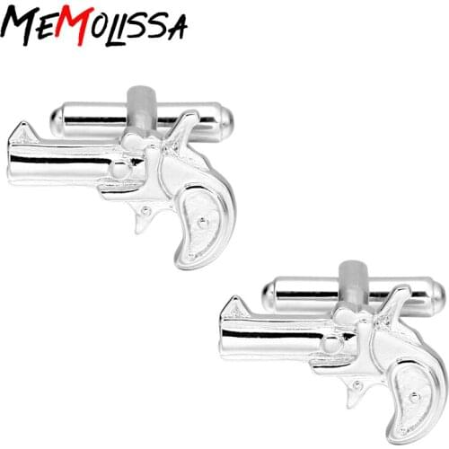 MeMolissa Free shipping French cuffs cufflinks stainless steel gun design new arrival cufflinks wholesale and retail