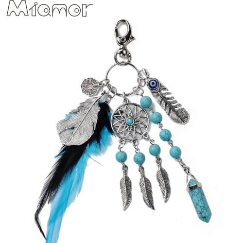 MIAMOR Mini Dreamcatcher Handmade Dream Catcher Net With Feather Decoration Ornament Amor6012802
