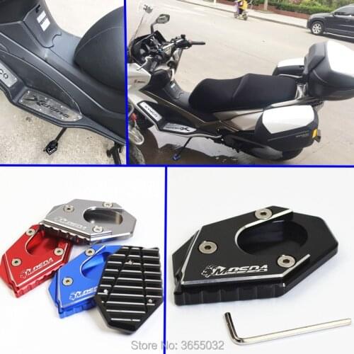 Mosda Motorcycle CNC Aluminum Side Stand Enlarger Plate Kickstand Enlarge Extension For KYMCO Downtown 300i Downtown 350i 300