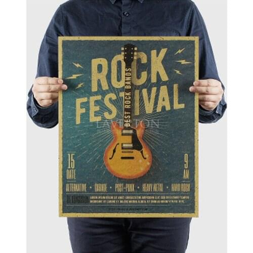 Music Guitar C Style Poster Bedroom Wall Poster Home Decor Modern Rock Wall Sticker for Decor 47X36cm