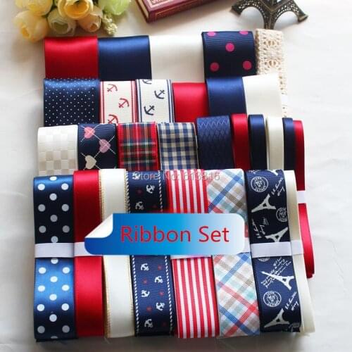 29meters ribbon set satin / grosgrain/organza trimming for patchwork crafts DIY Hair accessories Bow handmade