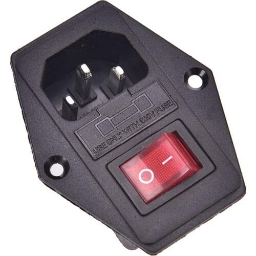 NEW AC 10A 250V Male Power Socket 3 Pin IEC320 C14 Inlet Module Plug Fuse Switch Wholesale