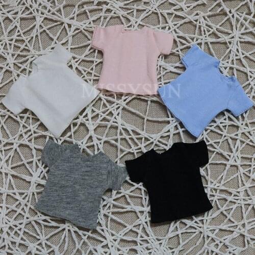 1PCS White Black Dolls Blyth Clothes Short T-shirt for Blyth Shirt Doll Accessories (fit blyth,Pullip,momoko,Licca,FR1/6 doll)