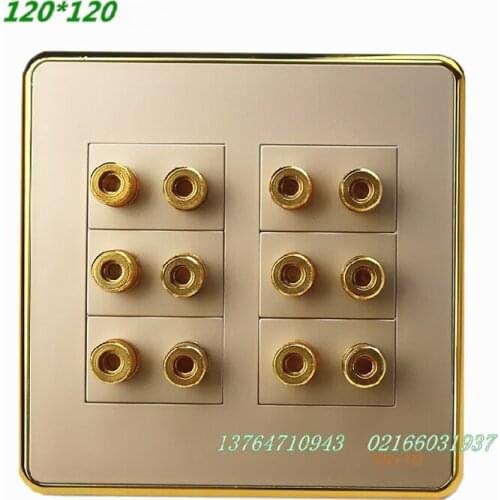 KYYSLB 120*120mm Panel Speaker Terminal 12-hole Speaker 6 Groups Audio Speaker Socket 12-head Speaker Banana Socket Panel