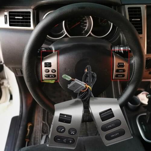 A Pair With Cables Silver Button With Backlight For SYLPHY & FOR Nissan LIVINA & FOR TIIDA Steering Wheel Control Buttons