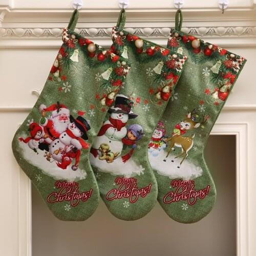 Penn Christmas Stocking Retro Big Christmas Stocking Ornaments Santa Claus Sack Candy Bag Christmas Gift Bag