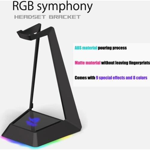 RGB Headphone Stand ROG Symphony(8 Effects) Headset Base Bracket, Customized 10 Logos 3 USB Expansion Port