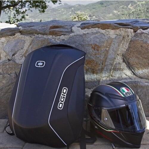 OGIO Mach 5 Carbon Fiber Riding Backpack Male Motorcycle Double Shoulder Rider Helmet Pack Motorcycle Waterproof Hard Shell Bag