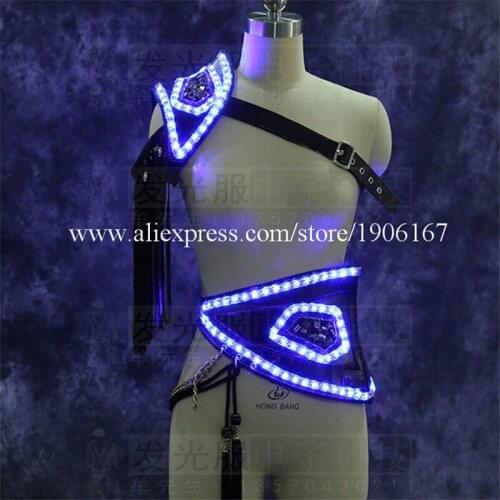 LED Luminous Performance Costumes Illuminated Led Light Up Ballroom Dance Clothes Led Sexy Men Led Stage Props Clothing